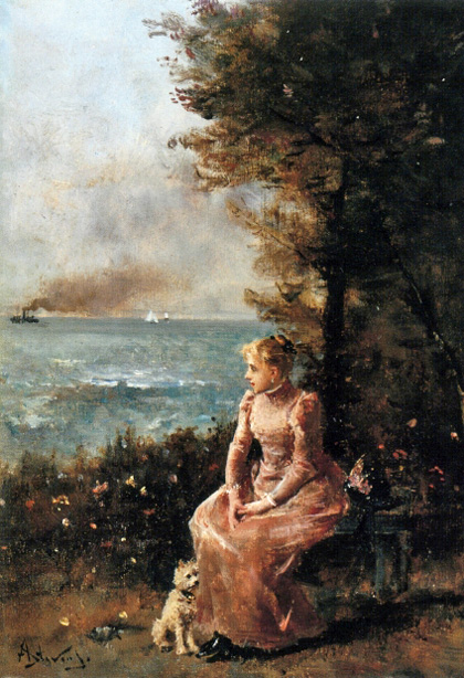 A Young Girl Seated by a Tree: Date Unknown