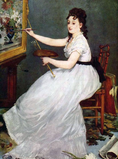 Edouard Manet 1870 Portrait of Eva Gonzales in Manet's Studio