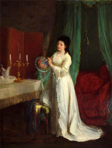 Elegant Lady in Parisian Interior: Date Unknown