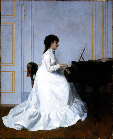 Eva Gonzales at the Piano: 1879