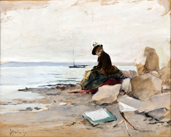 Painter on the Beach: ca 1880