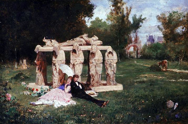 Pastoral Scene with the Phillipe Pot Grave: 1875