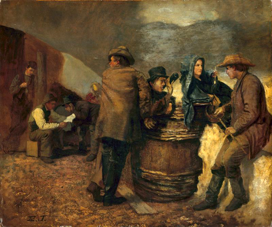 A  Sly Drink at the Camp (Study) ca 1860/73