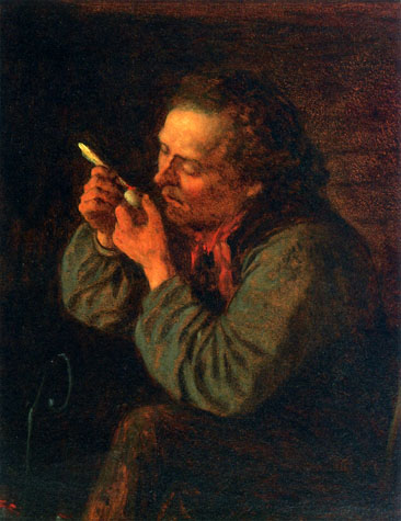 Lighting His Pipe: ca 1860