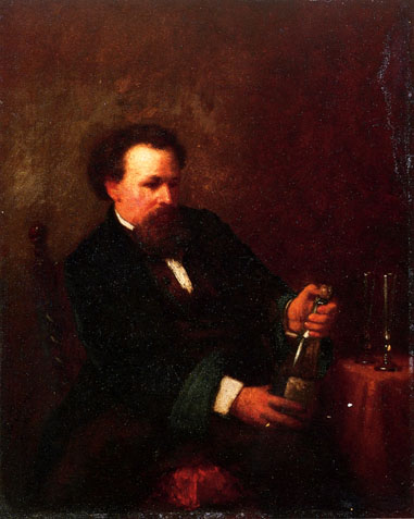 Self Portrait with Bottle of Champagne: 1863