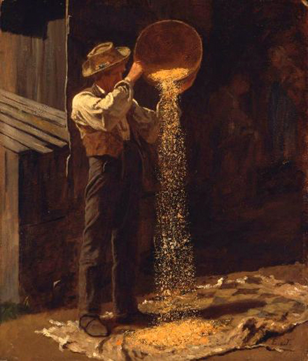 Winnowing Grain: ca 1873-79