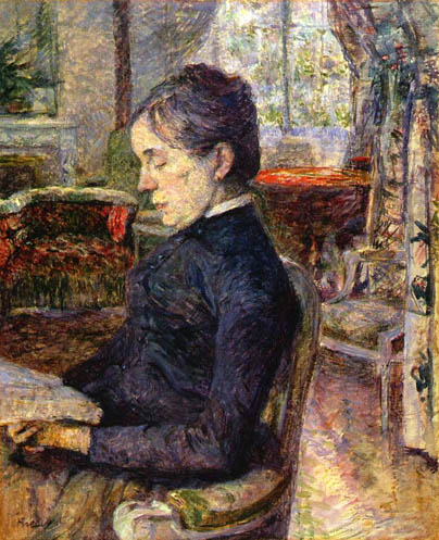 The Countess Adele de Toulouse-Lautrec in her salon at the Chateau Malrome, in 1887