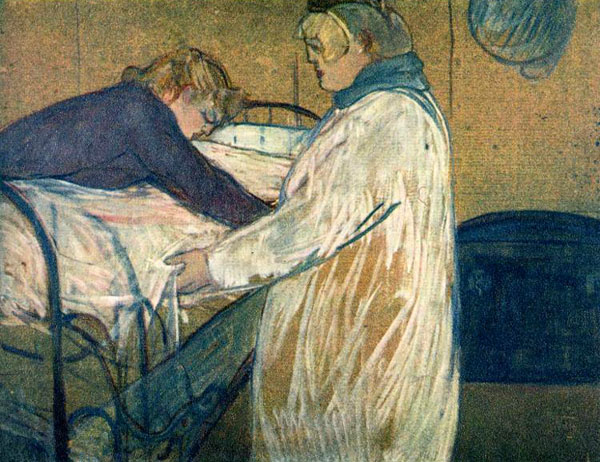 Two Women Making Their Bed: 1889