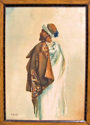 Orientalist Watercolor Painting: ca 1910